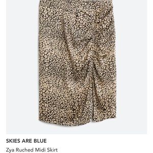 Leopard print ruched skirt